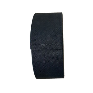 Prada Saffiano Leather Sunglasses Eyeglasses Case Black Designer Magnetic